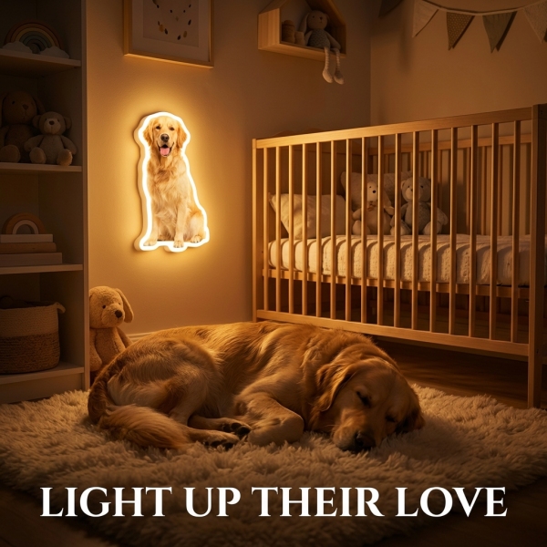 Personalized Cat & Dog Motion Sensor Wall Lamp Custom Pet Photo Night Light for Pet Lover - 