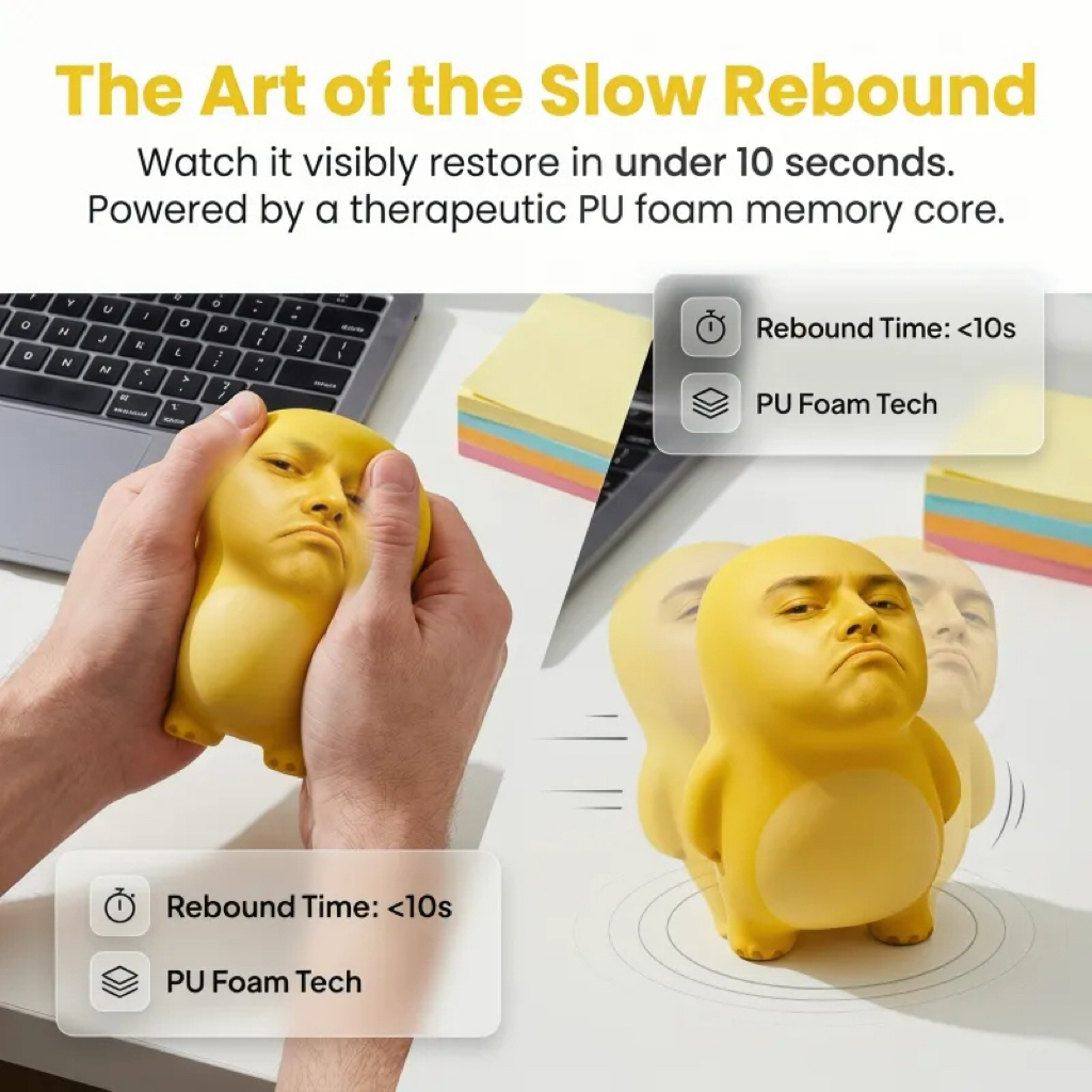 Custom Face Slow-Rise Squishy Stress Relief Doll Personalized Stress Relief Squeeze Toy Funny Anxiety Relief Gift