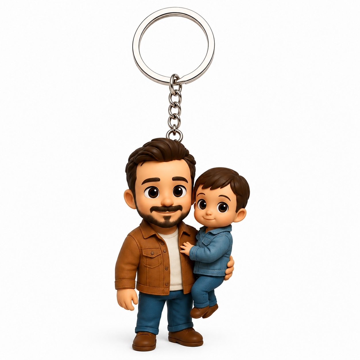 Custom 3D Keychain Figure from Photo Personalized Dad 3D Keychain Unique & Memorable Gift Best Father's Day Gift