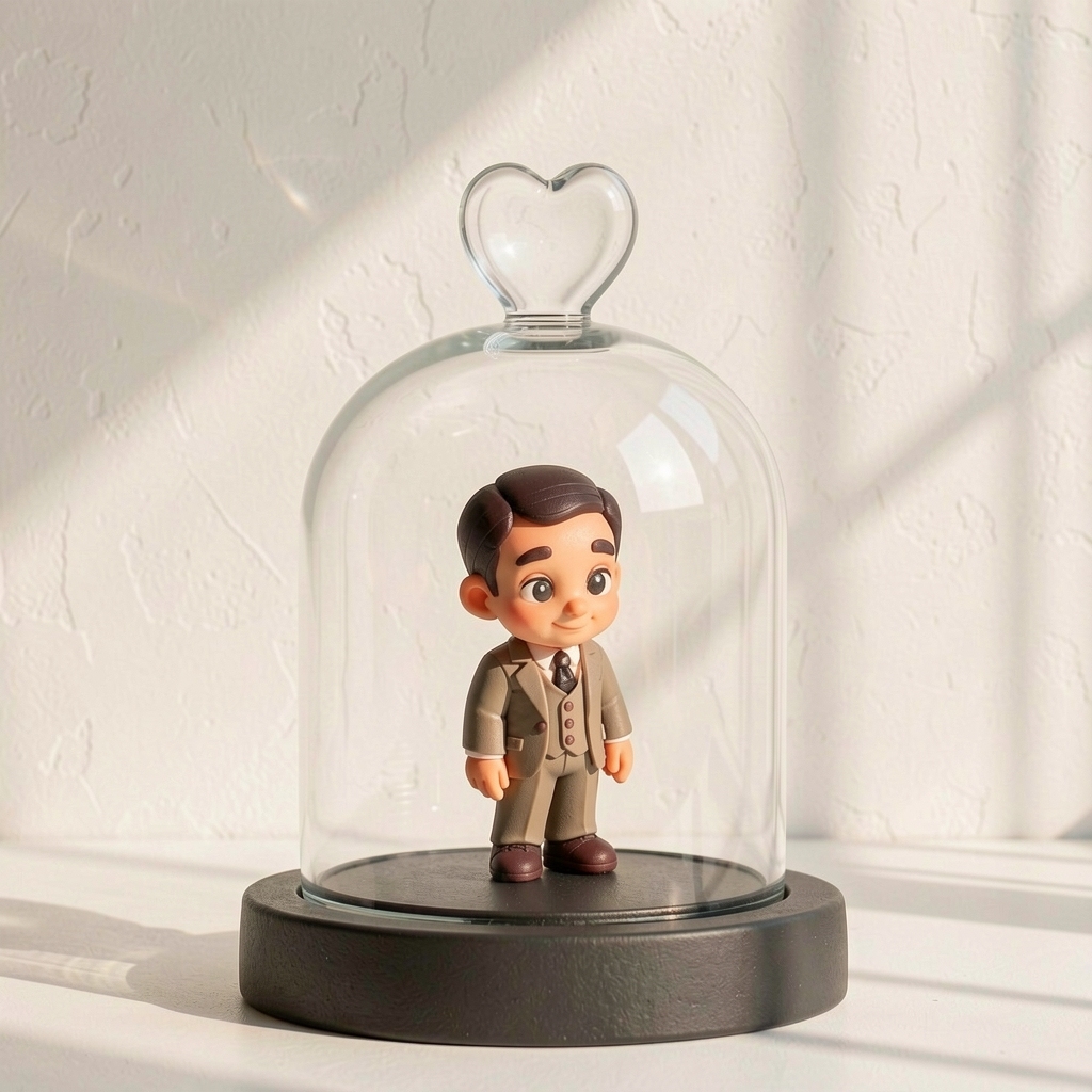 Custom 3D Figure Night Light from Photo with Engraved Base & Glass Dome Personalized Romantic Lamp Gift for Couples Unique Gift for Boyfriend Girlfriend