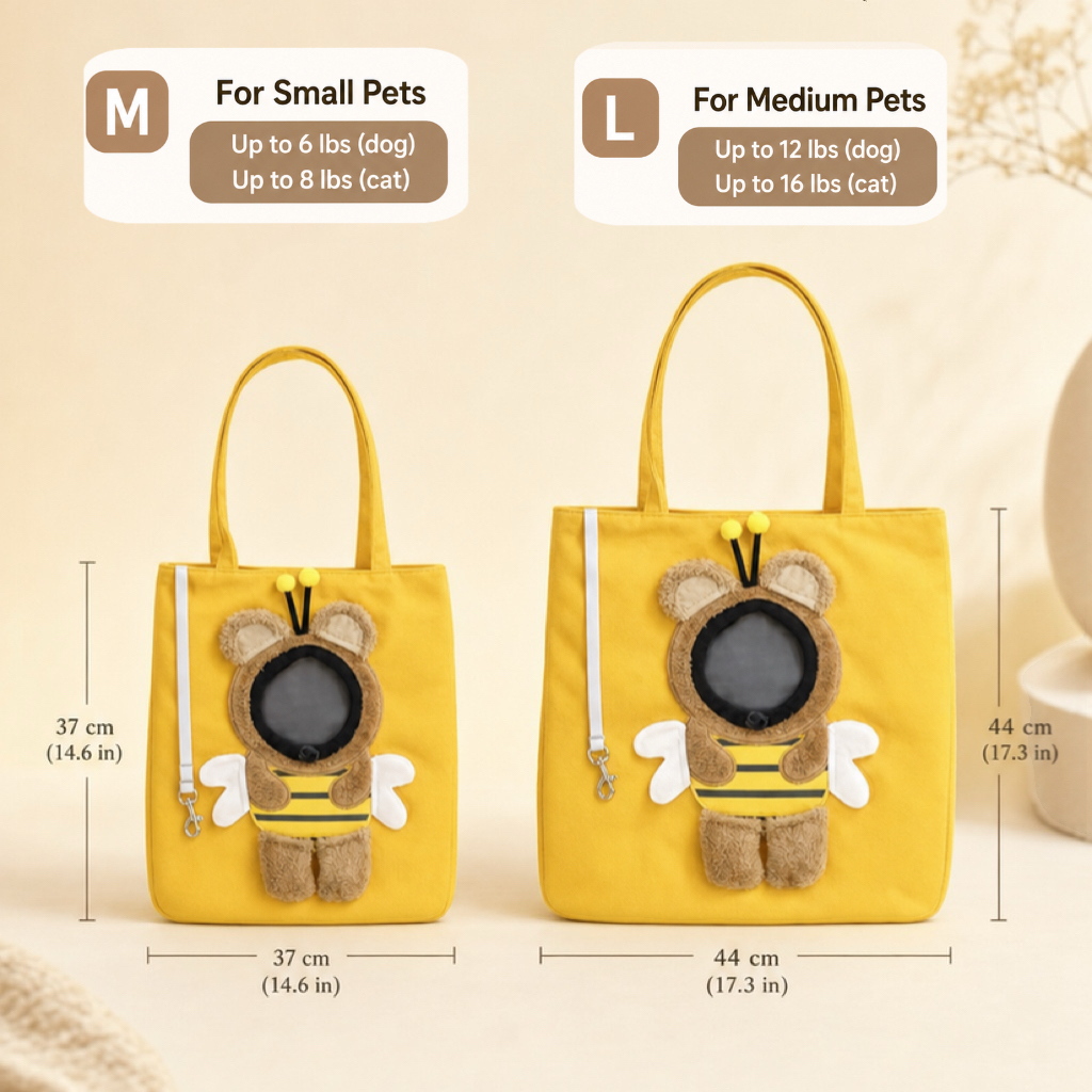 Pet Carrier Sling Bag – Breathable Canvas Shoulder Bag for Small Dogs & Cats - 