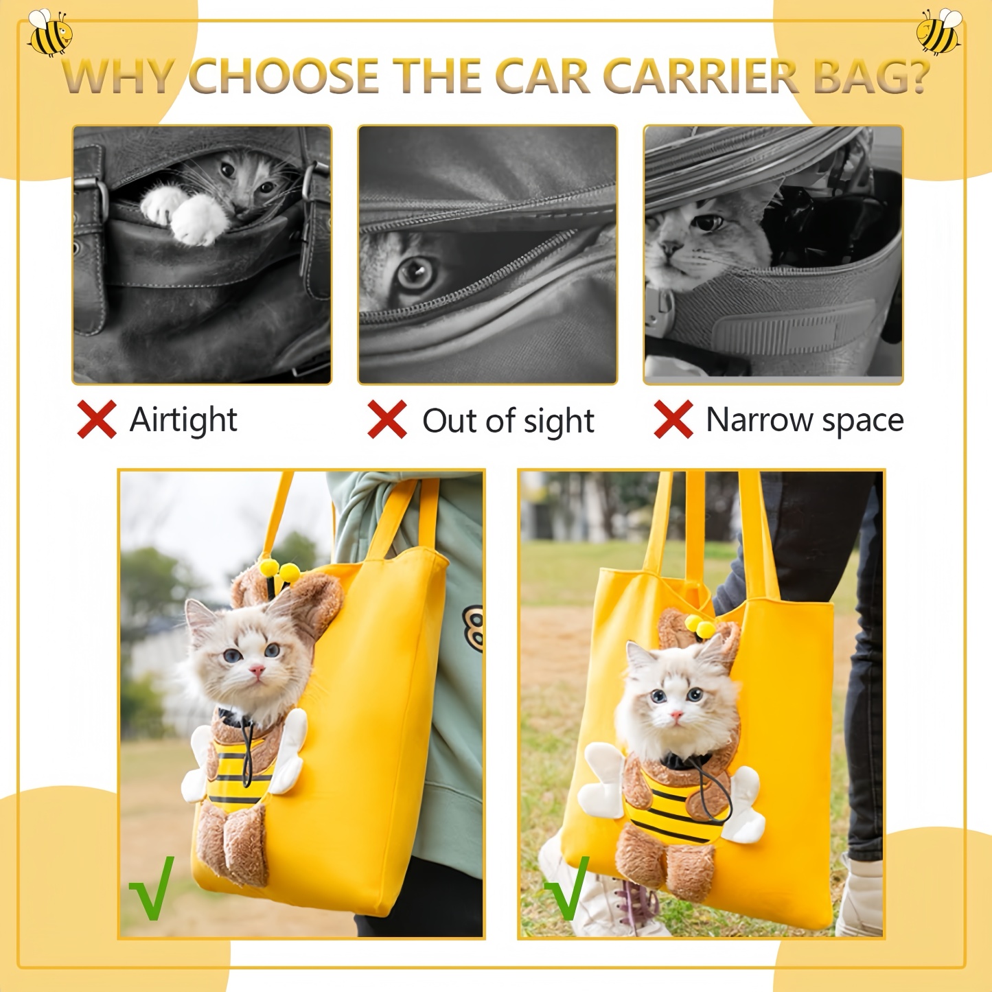 Pet Carrier Sling Bag – Breathable Canvas Shoulder Bag for Small Dogs & Cats - 