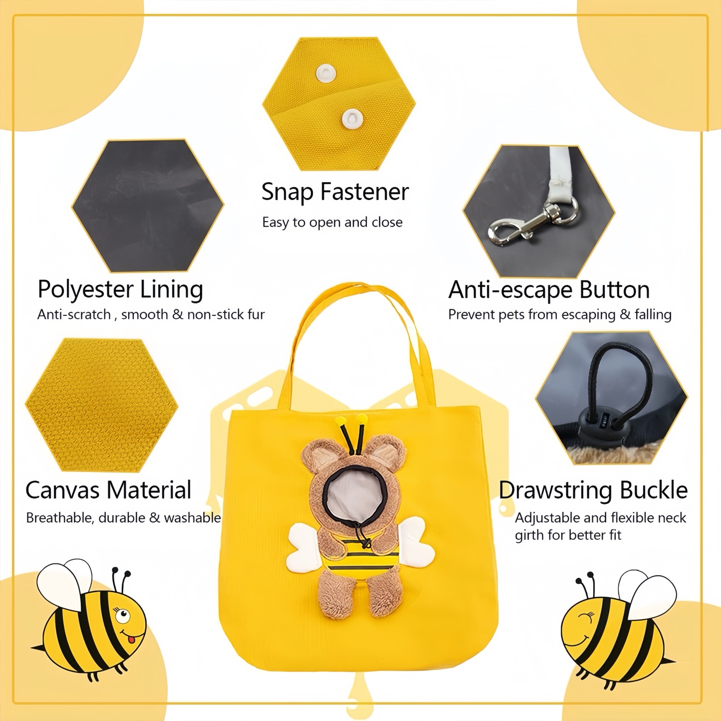 Pet Carrier Sling Bag – Breathable Canvas Shoulder Bag for Small Dogs & Cats - 