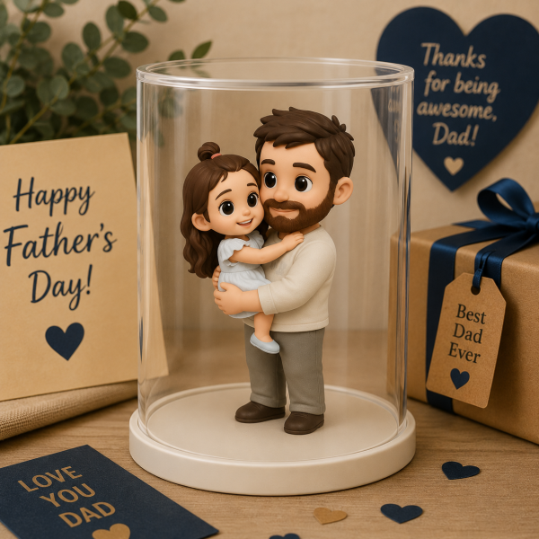 Personalized 3D Dad Figure From Photo Thoughtful Father’s Day Gift for Bedroom Shelf Display Personalized Unique Gift for Dad