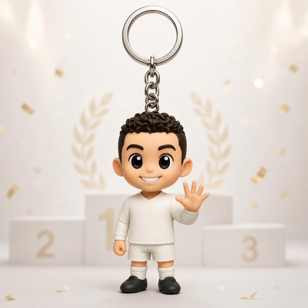 Custom 3D Soccer Fan 3D Keychain Figure from Photo Personalized Mini Figurine Sports Keepsake & Gift Idea