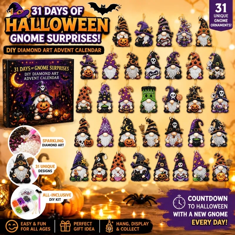 31 Days of Gnome Surprises Halloween Diamond Painting Advent Calendar