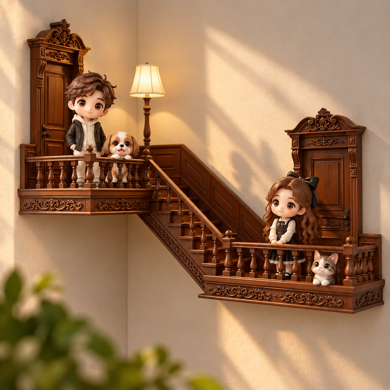 Custom 3D Action Figure from Your Photo Personalized Toy Figure Unique & Memorable Gift Gothic Marble Staircase Wall Art for Anniversary Gift, Home Decor
