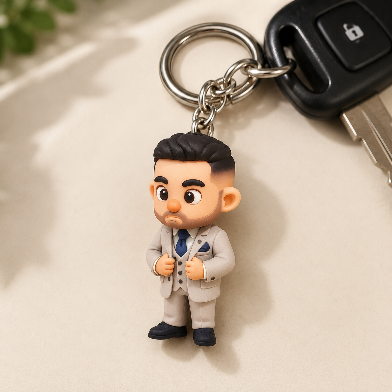 Personalised 3D Keychain Figure from Photo Fathers Day Gift for Dad Custom 3D Cartoon Keepsake