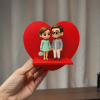 Custom 3D Figure Fridge Magnet from Photo Personalized Mini Doll Heart Shaped Display Romantic Gift For Lovers