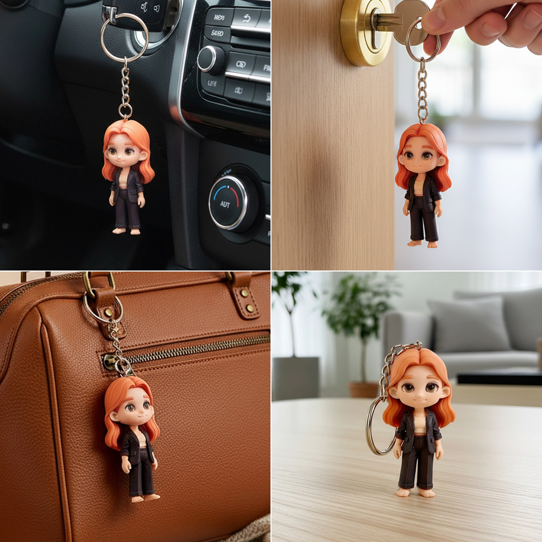 Custom 3D Keychain Figure from Photo Personalized Mini Figurine Gift for Family, Couples & Pets Unique Gift for Couples Birthday Anniversary Wedding Keepsake Idea