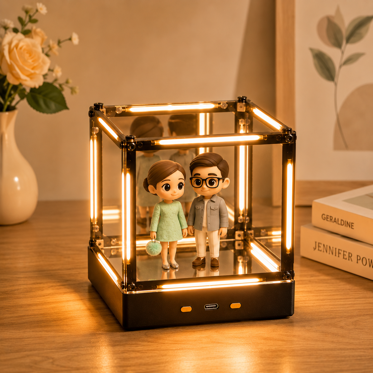 Custom 3D Figure From Photo with Deep Abyss Night Light Personalized Romantic Gift for Anniversary Wedding Birthday
