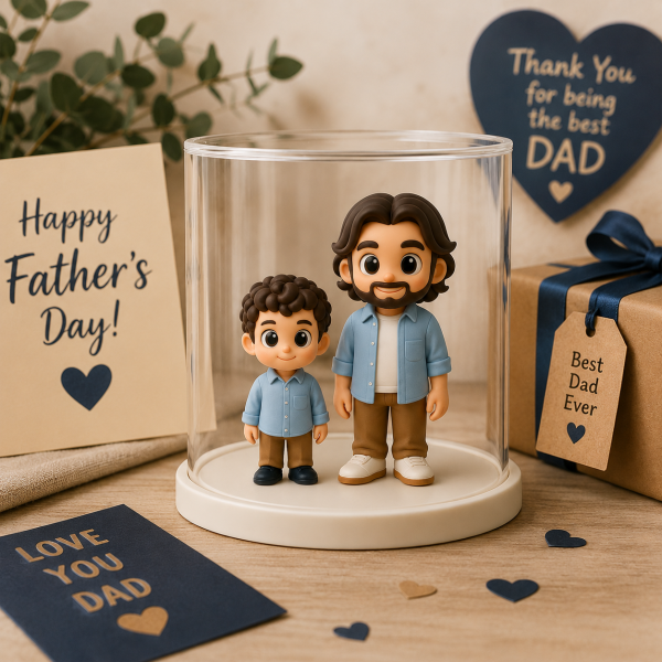 Personalized 3D Dad Figure From Photo Thoughtful Father’s Day Gift for Bedroom Shelf Display Personalized Unique Gift for Dad
