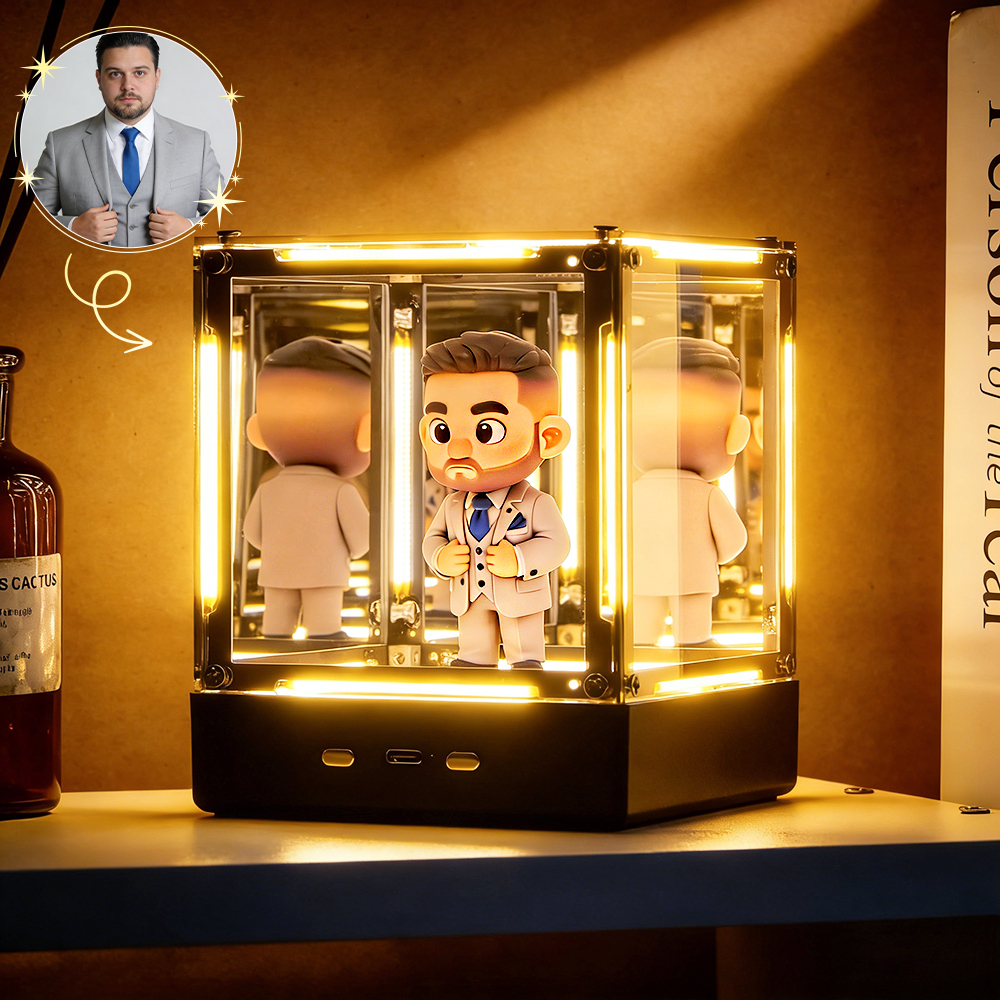 Custom 3D Figurine From Your Photo Deep Abyss Night Light Personalized Romantic Gift for Anniversary Wedding Valentine