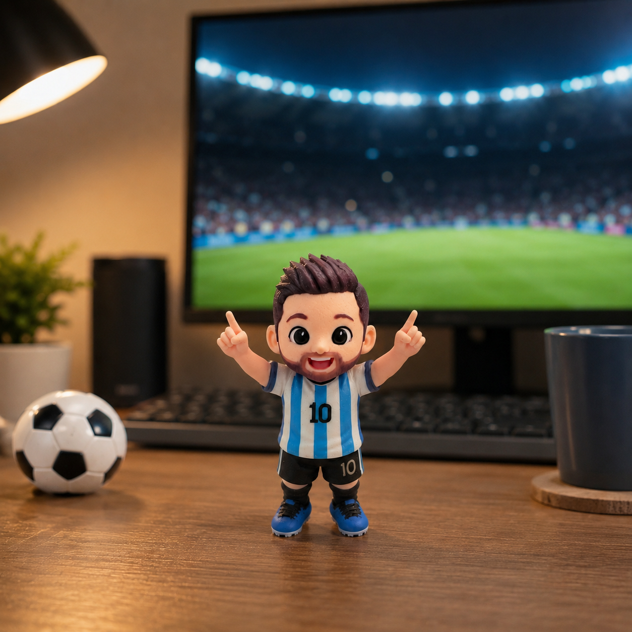 Custom Soccer Lover 3D Figure From Photo Personalized Football Fan Figurine Gift for Men Boys Dad Husband Soccer Player Keepsake