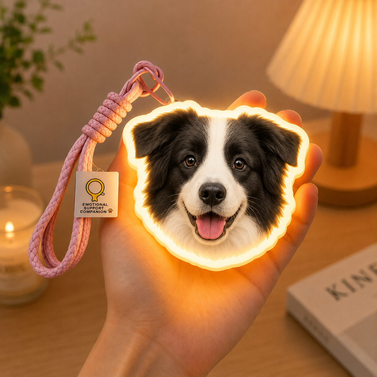 Personalized Pet Portrait LED Keychain Custom Photo Light-Up Dog or Cat Keychain Glowing Acrylic Bag Charm Personalized Pet Memorial Gift