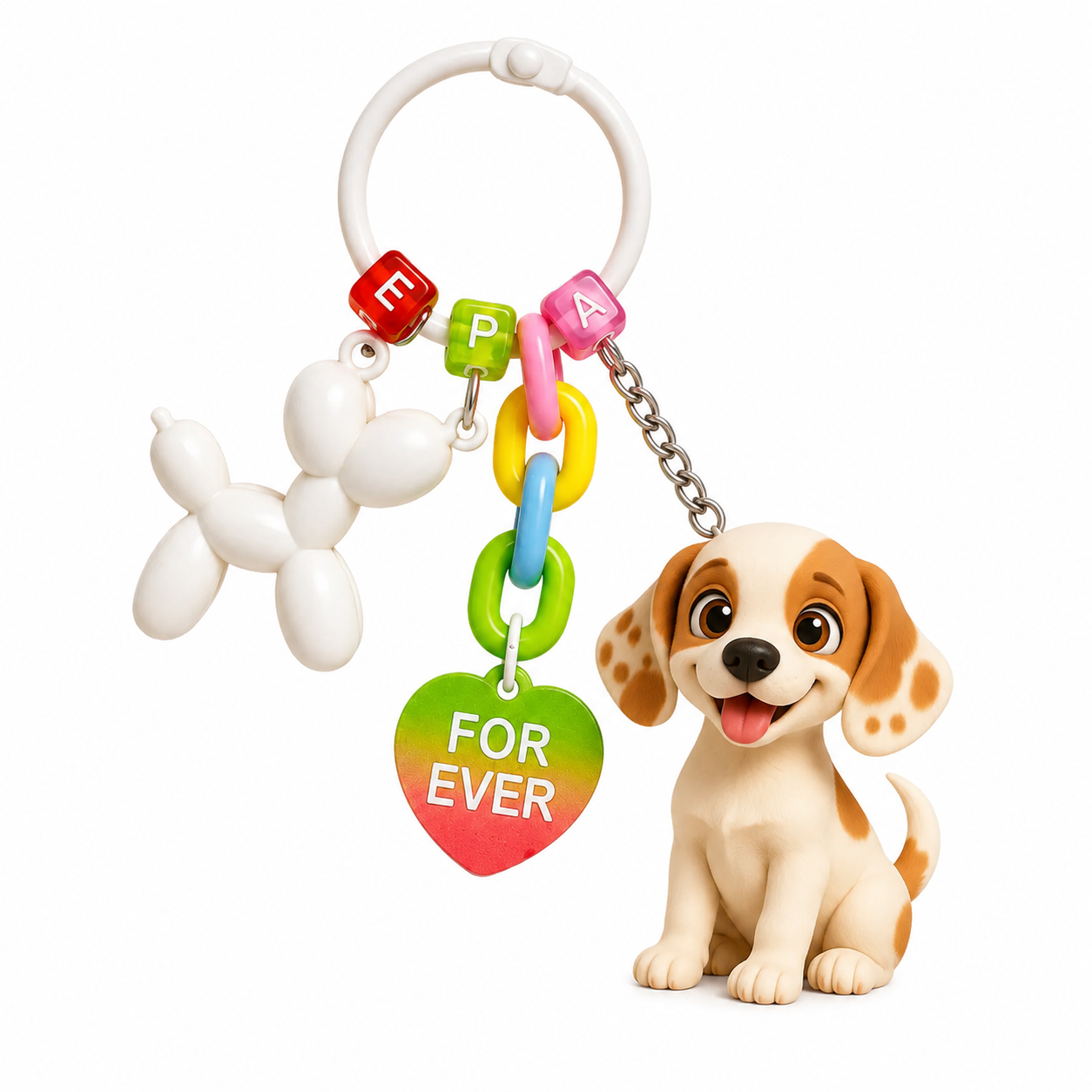 Custom 3D Keychain Figure from Photo with Balloon Dog Bag Charm Personalized 3D Balloon Dog Keychain for her Unique Cute Gift for Birthday Anniversary