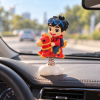 Personalized 3D Cartoon Figure Bobblehead from Photo – Custom Spring Dashboard Ornament, Cute Car Decoration Gift for Her