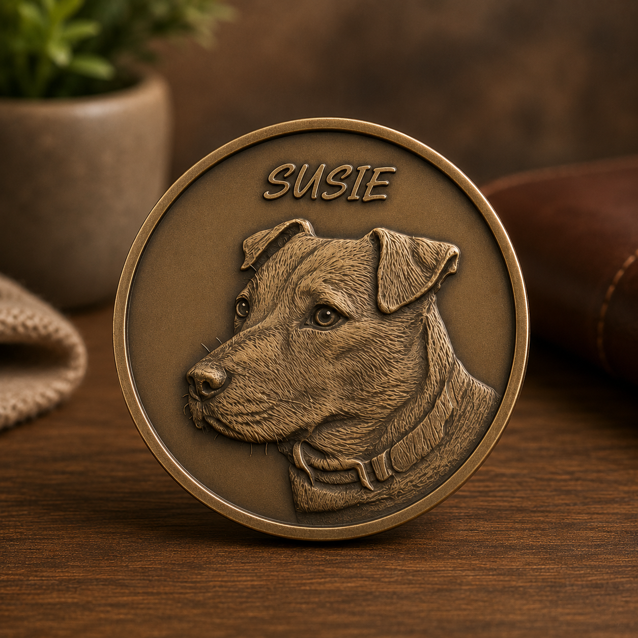 Custom 3D Portrait Coin from Photo Personalized Engraved Keepsake Gift