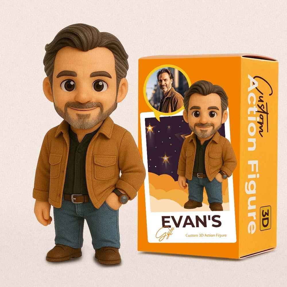 Custom Dad 3D Action Figure from Photo Personalized Toy Figure Custom Action Figure Gifts For Dad