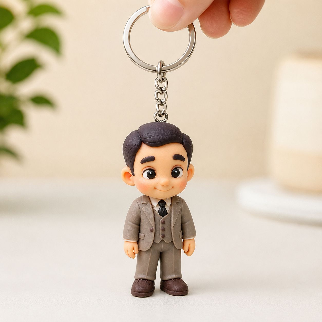 Custom 3D Keychain Figure from Photo Personalized Figure Keychain Gift for Father’s Day Unique & Memorable Gift for Dad