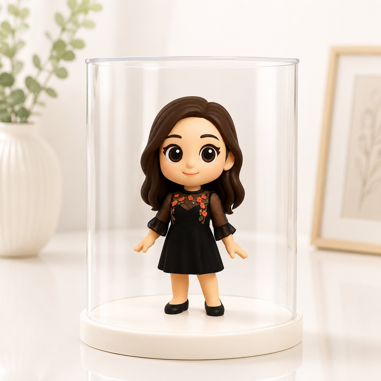 Custom 3D Figure from Your Photo with Clear Acrylic Display Case Personalized Unique Gift for Birthday, Anniversary