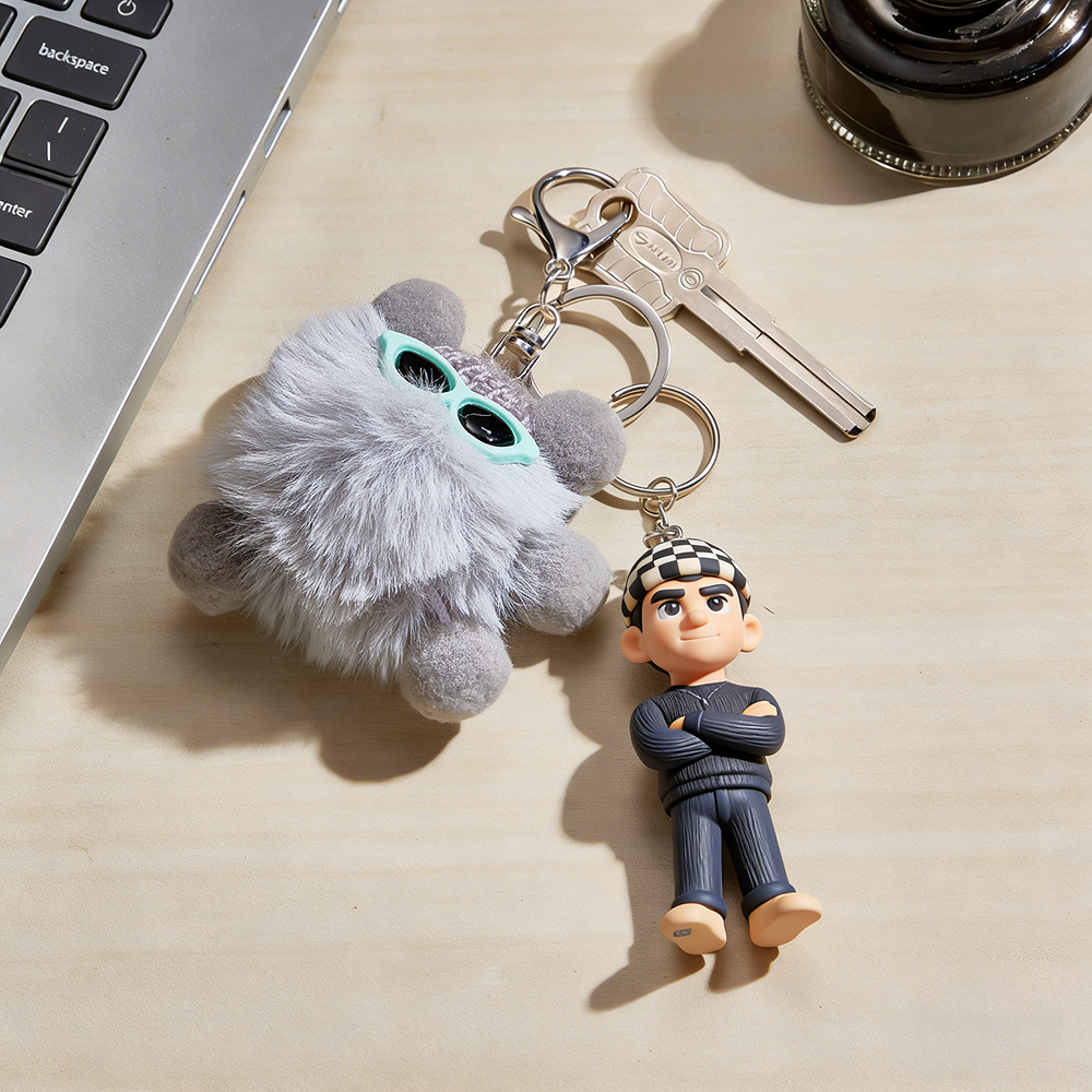 Personalized Figure Keychain from Your Photo with Plush Keychain Romantic Gift for Her Unique gifts for Birthday Valentines Day Anniversary