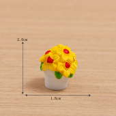Gazania Fake Plants for Dollhouse Mini Potted Artificial Flowers