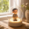 Custom 3D Figure Night Light from Photo with Glass Dome & Auto Sensor Personalized Unique Gift for Couples Family