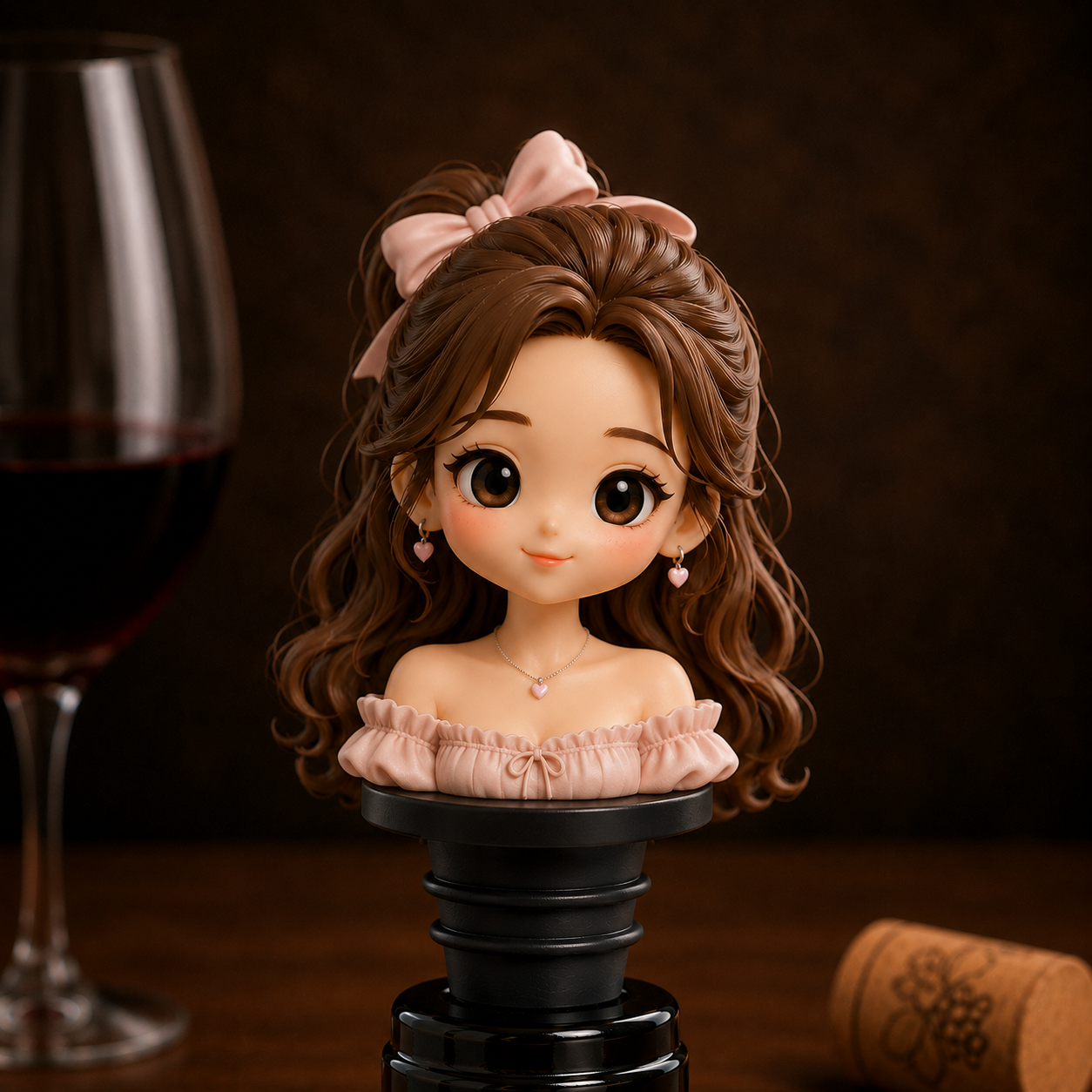 Custom 3D Bust Figure Wine Bottle Stopper Personalized Gift from Your Photo Unique Gift for Wine Lovers