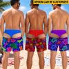 Custom Funny Men Swim Trunks Novelty Optical Illusion Swim Shorts Funny Novelty Party Board Shorts Gift for Husband Boyfriend - namenecklace