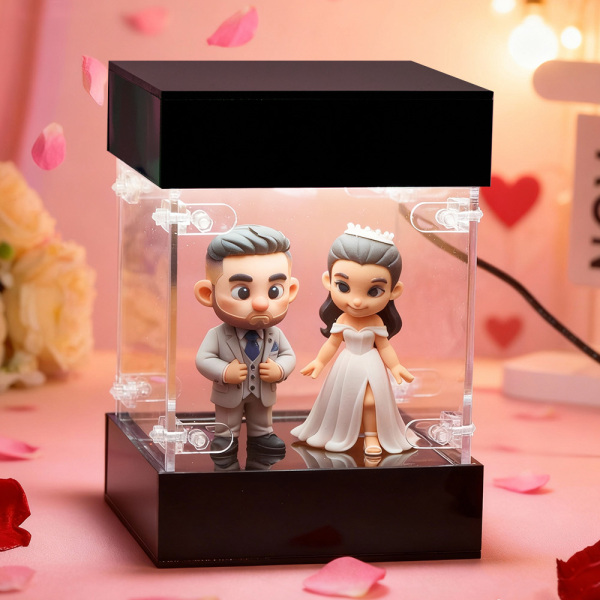 Custom 3D Figures Acrylic LED Light Box Display High Quality Collectible Showcase for Mini Character Figurines and Model Display