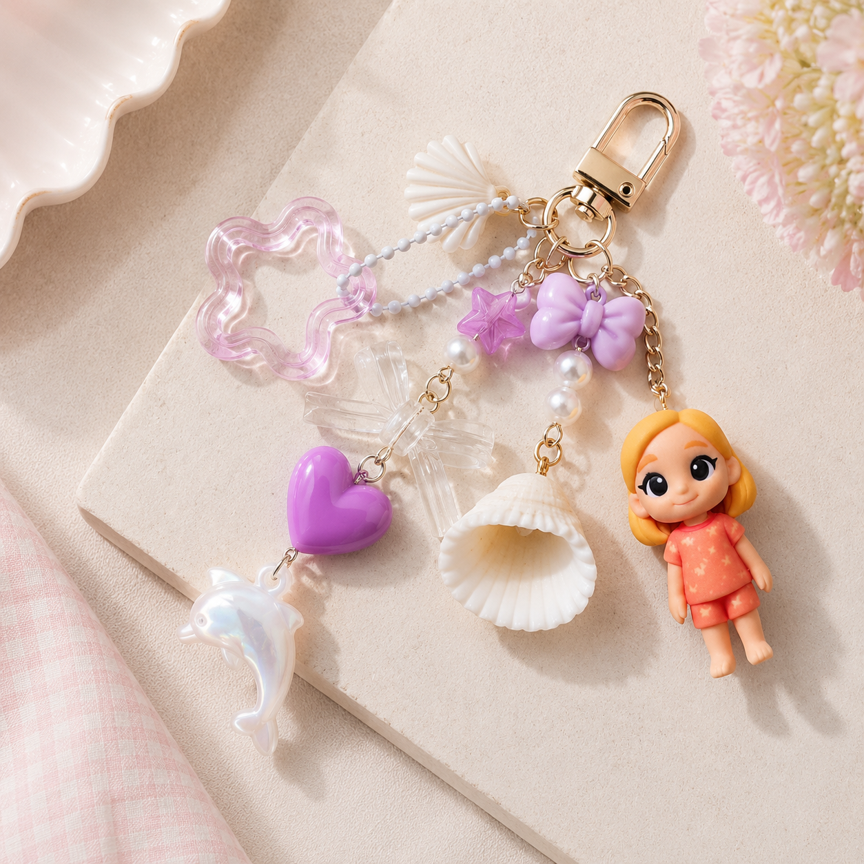 Custom 3D Keychain Figure from Photo with Cute Dolphin Accessory Personalized Perfect Gift for Family Couples & Pets Unique Gift for Couples Birthday Anniversary