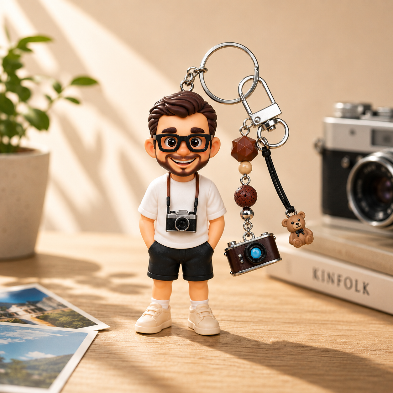 Custom 3D Keychain Figure from Your Photo Personalized Mini Doll Gift