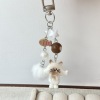 Fun Brown Cat Eating Fish Keychain Keyring Gift Charm