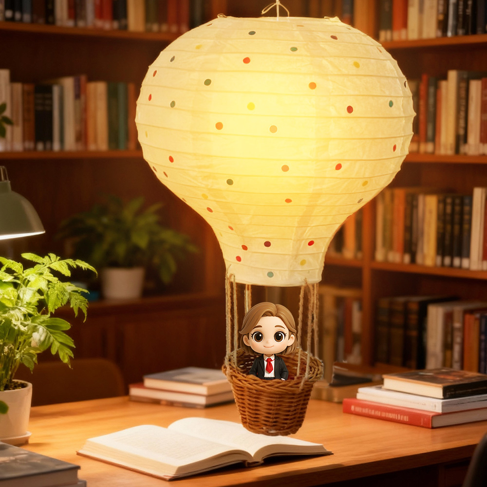 Custom 3D Figure Hot Air Balloon Night Light Personalized Gift for Birthday Christmas Anniversary and Home Decor