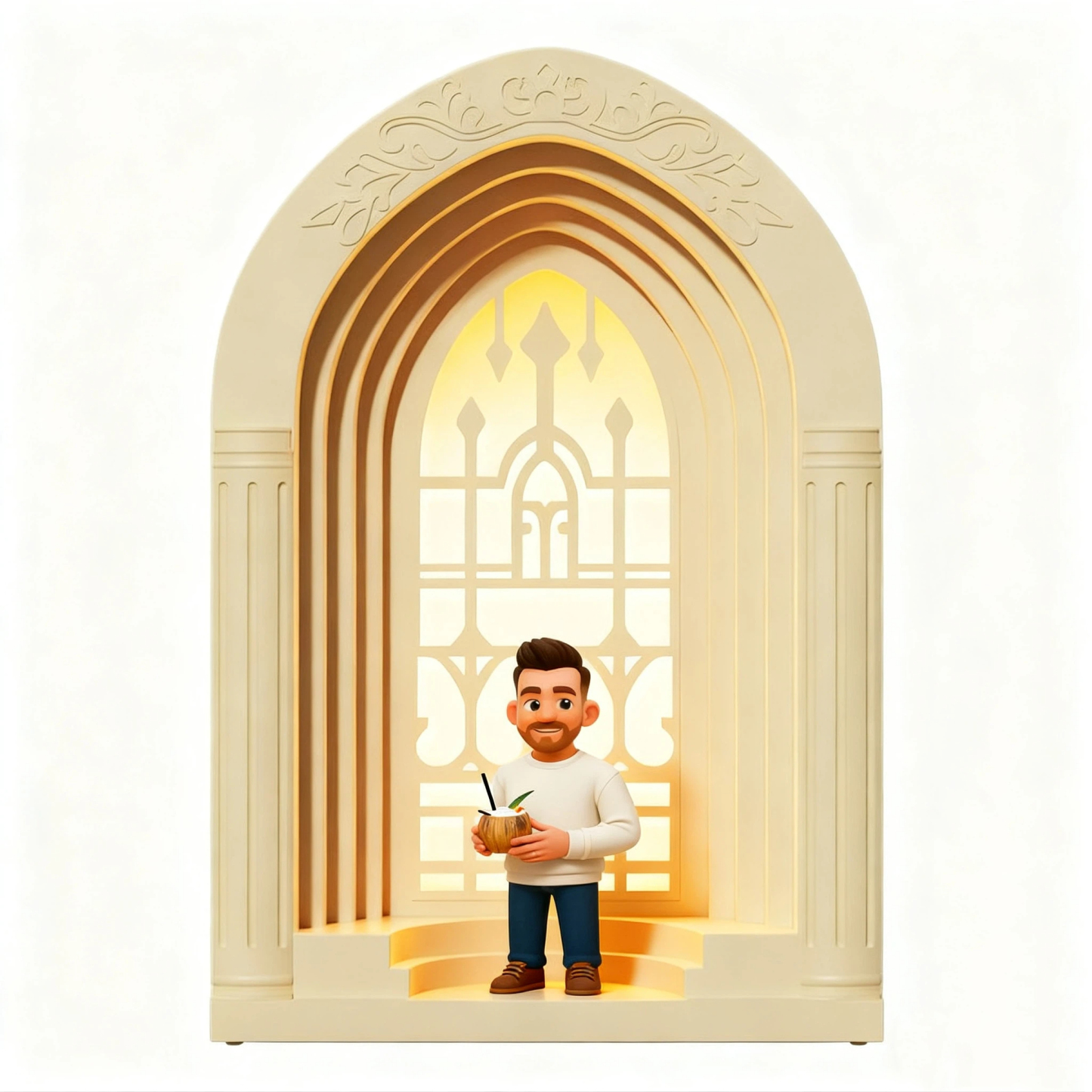 Custom 3D Cartoon Figurine Night Light AI Modeling with Online Preview Church Window Bedside Lamp for Cozy Home Decor & Gift