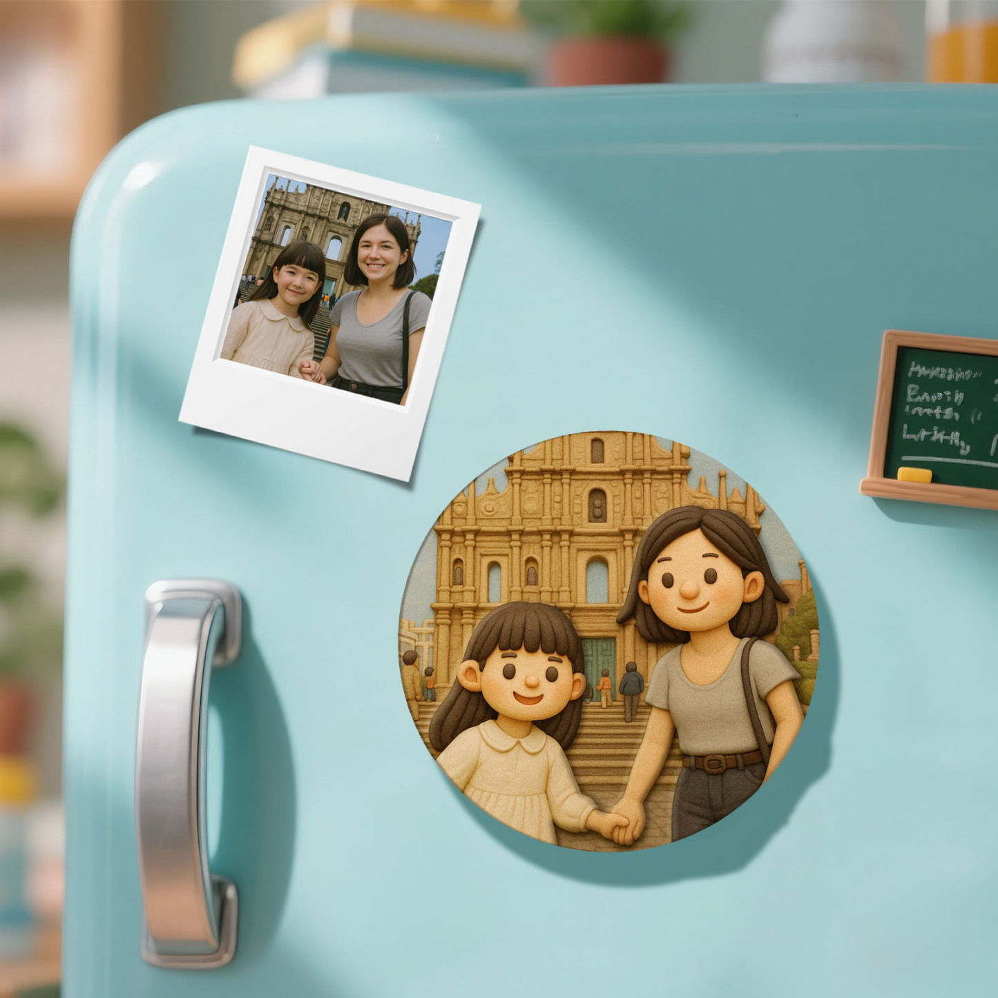 Custom 3D Cartoon Personalized Photo Fridge Magnet Badge