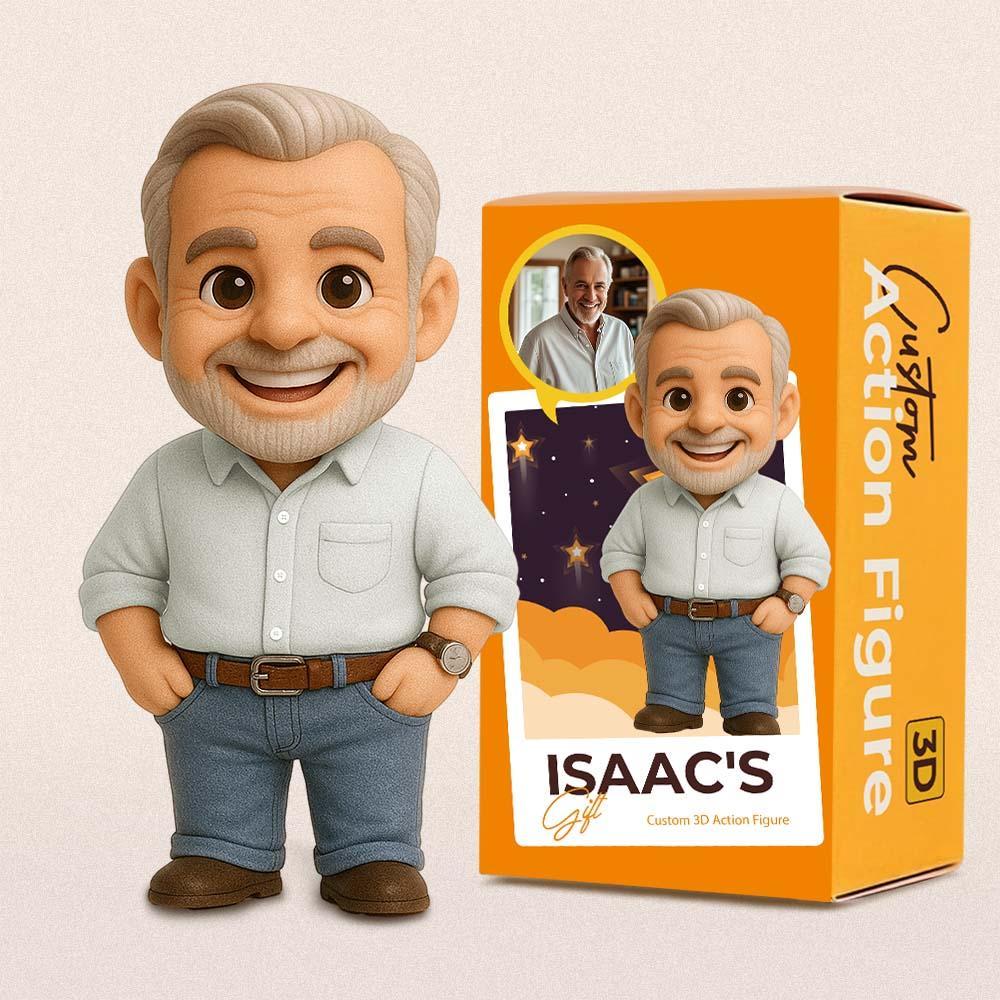 Custom Dad 3D Action Figure from Photo Personalized Toy Figure Custom Action Figure Gifts For Dad