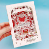 3D Christmas Card with Stand | Handcrafted Festive Greeting Card for Tabletop Decor