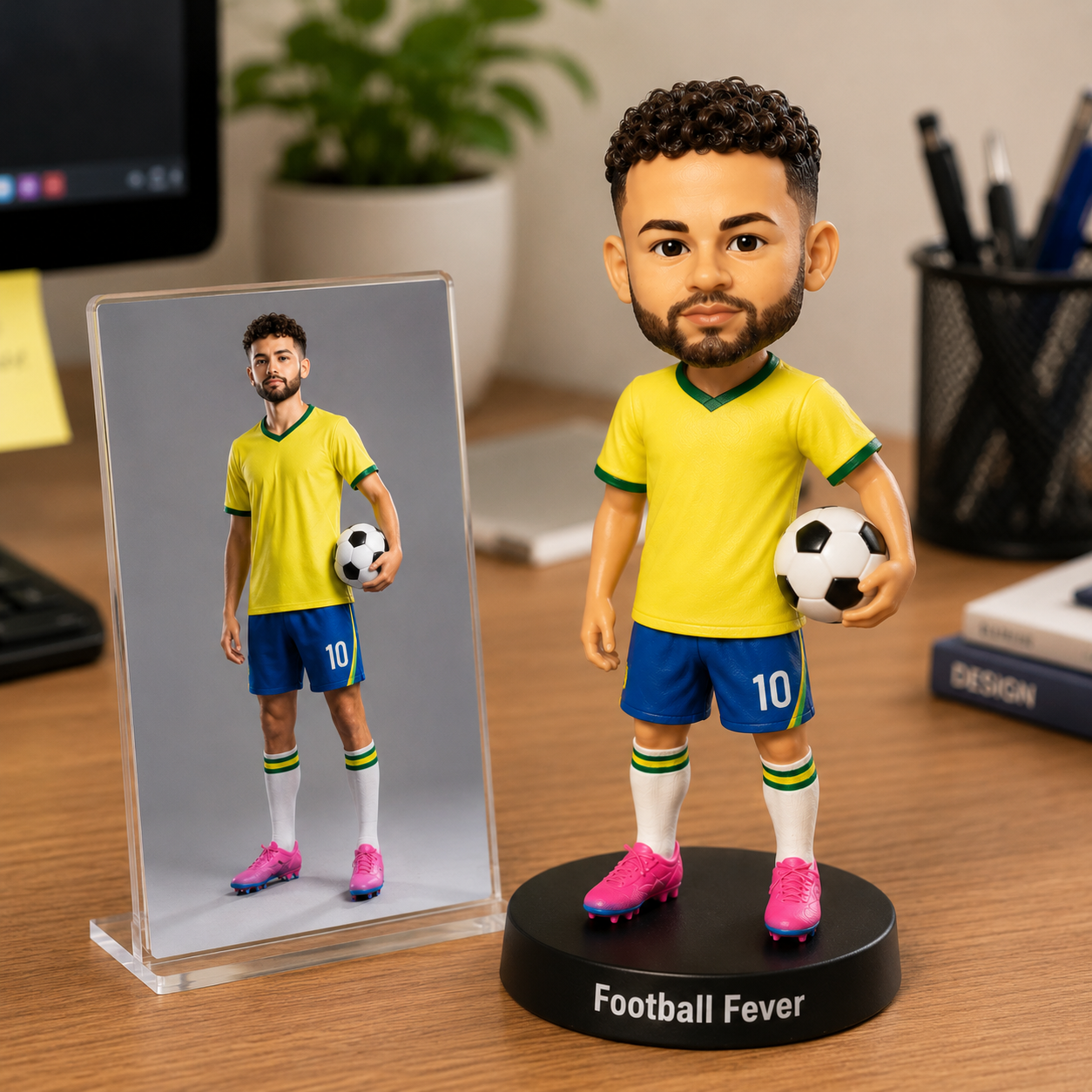 Custom Football Player Figure from Photo – Personalized 3D Soccer Figure Gift