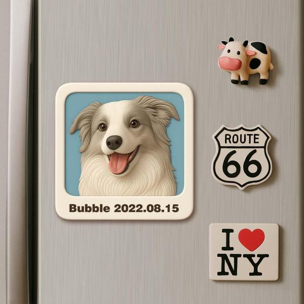 Cute Couple 3D Cartoon Magnet Custom Photo Gift for Him and Her Fun Personalized Fridge Decor