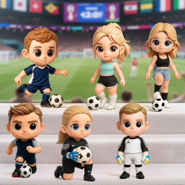 Custom 3D Cartoon Chibi Figure Family Team Character Model Warm Group Gift Collectible Display