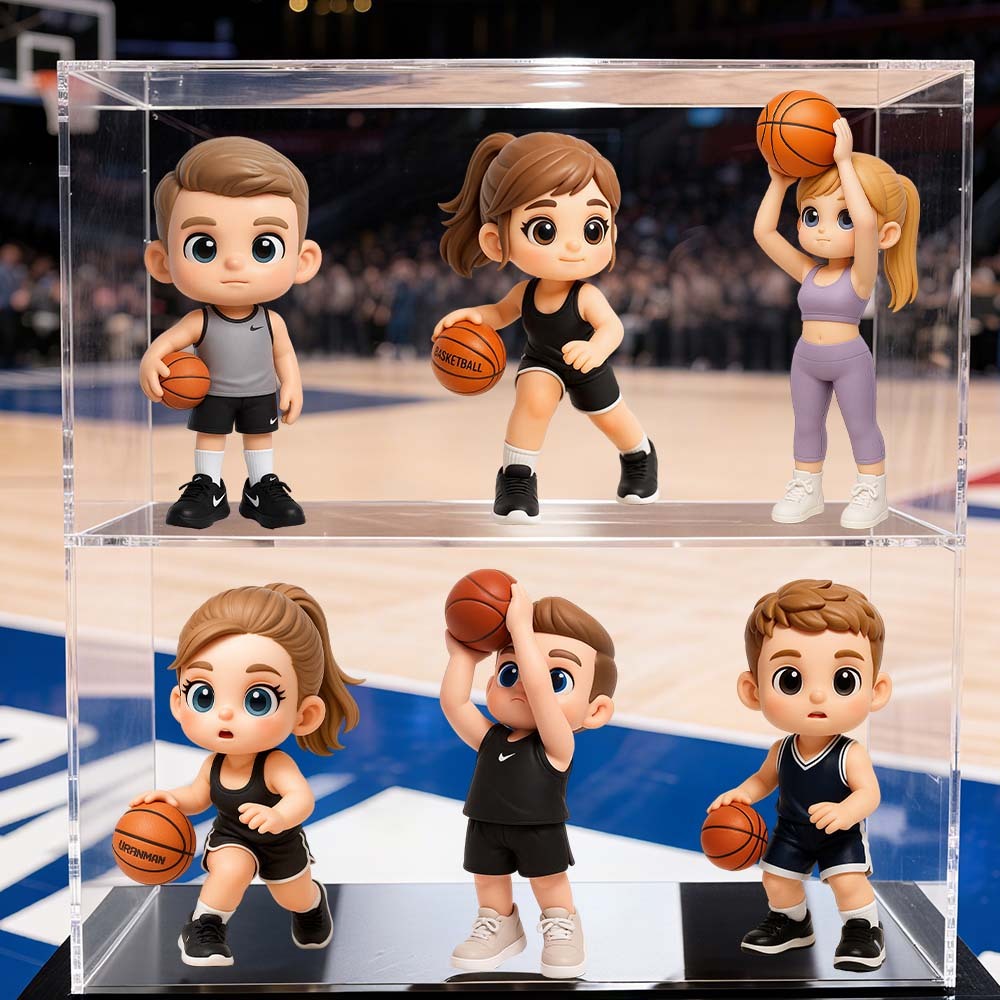 Custom 3D Cartoon Chibi Figure Family Team Character Model Warm Group Gift Collectible Display