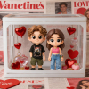 Custom 3D Couple Figure Glass Dollhouse Personalized Scene Display Case Unique Home Decor Anniversary Gift Christmas Style Holiday Gift Idea