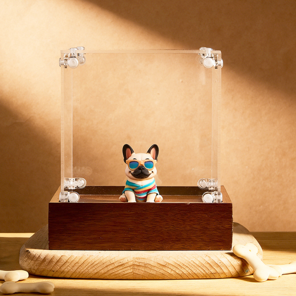 Custom 3D Figurine in Acrylic Display Case with Wooden Base From Your Photo Personalized Romantic Gift for Anniversary Wedding Valentine
