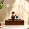 Custom 3D Figurine in Acrylic Display Case with Wooden Base From Your Photo Personalized Romantic Gift for Anniversary Wedding Valentine