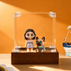 Custom 3D Figurine in Acrylic Display Case with Wooden Base From Your Photo Personalized Romantic Gift for Anniversary Wedding Valentine