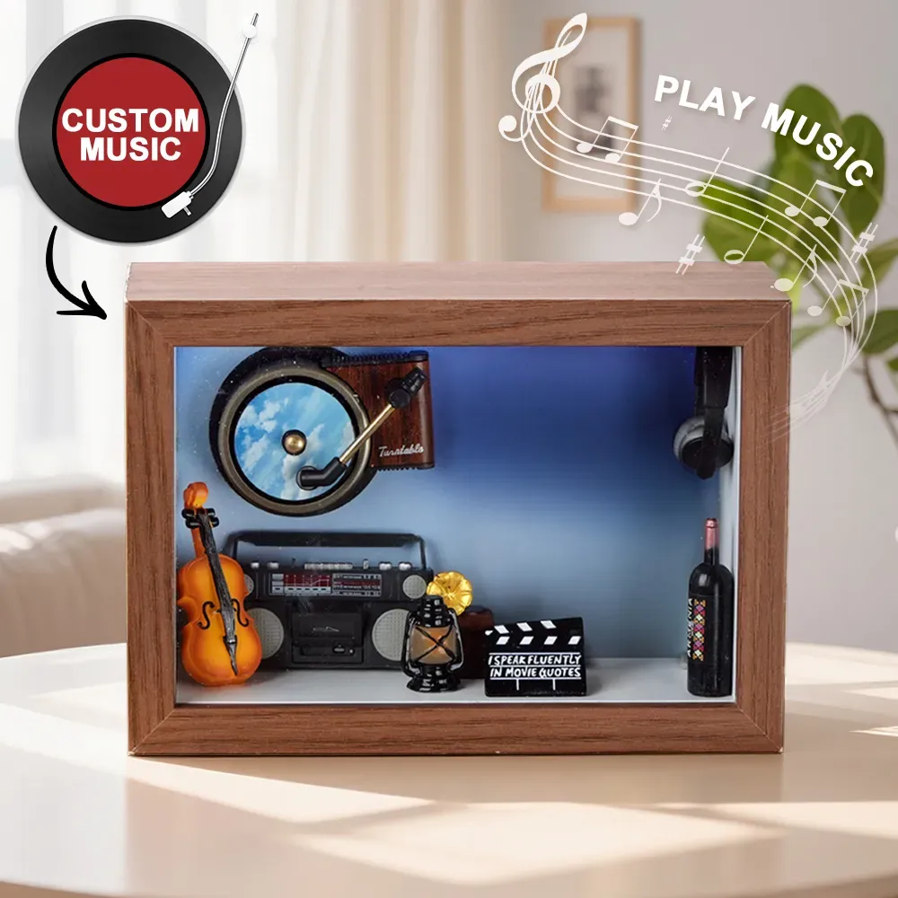 Custom Photo 3D Action Figure Music Box Personalized Music Player Gift for Her