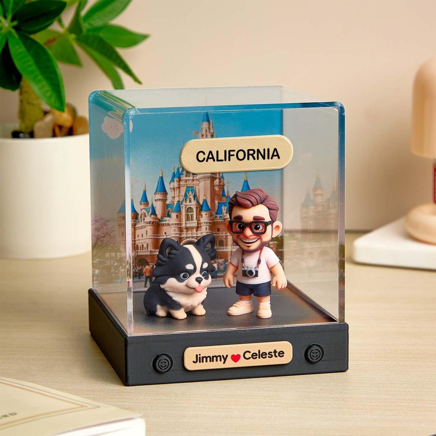 Custom 3D Action Figure Acrylic Box Decoration From Your Photo Personalized Background Toy Figure Custom Action Figure Gifts For Him/Her - soufeelus