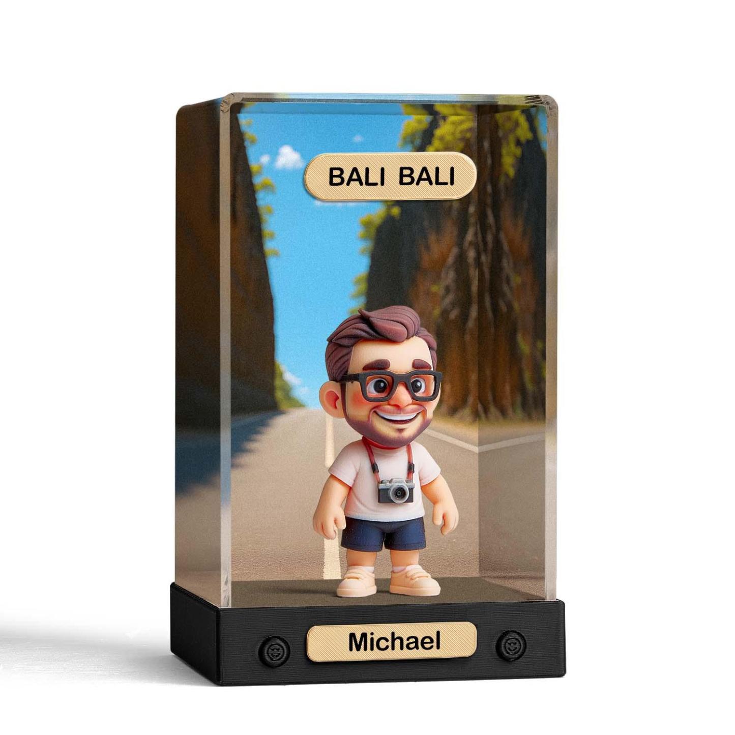 Custom 3D Action Figure Acrylic Box Decoration From Your Photo Personalized Background Toy Figure Custom Action Figure Gifts For Him/Her - soufeelus